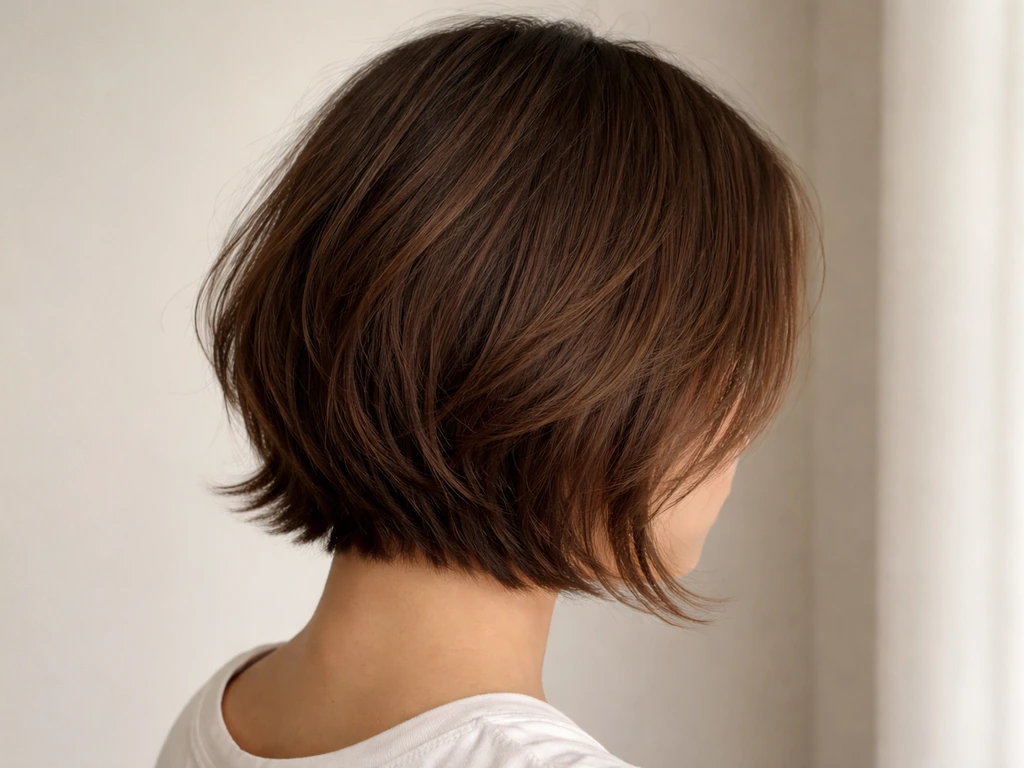 Close-up of a bob hairstyle months 1–3 with longer front pieces and the first subtle flip.